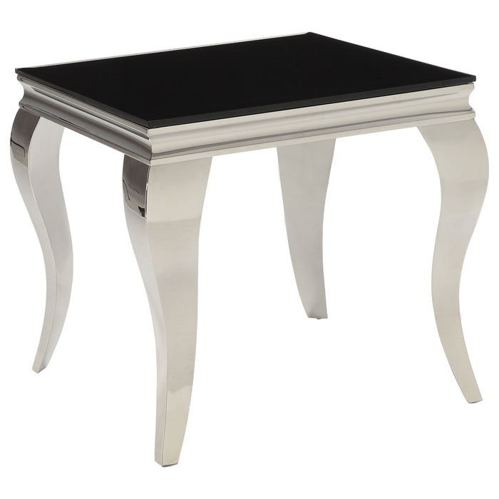 Coaster Carone Square End Table Chrome and Black Default Title