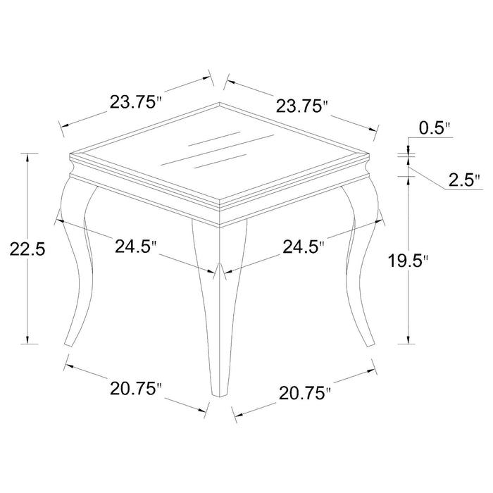 Coaster Carone Square End Table Chrome and Black Default Title