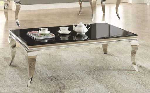 Coaster Carone Rectangular Coffee Table Chrome and Black Default Title