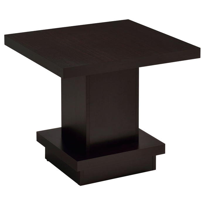 Coaster Reston Pedestal Square End Table Cappuccino Default Title