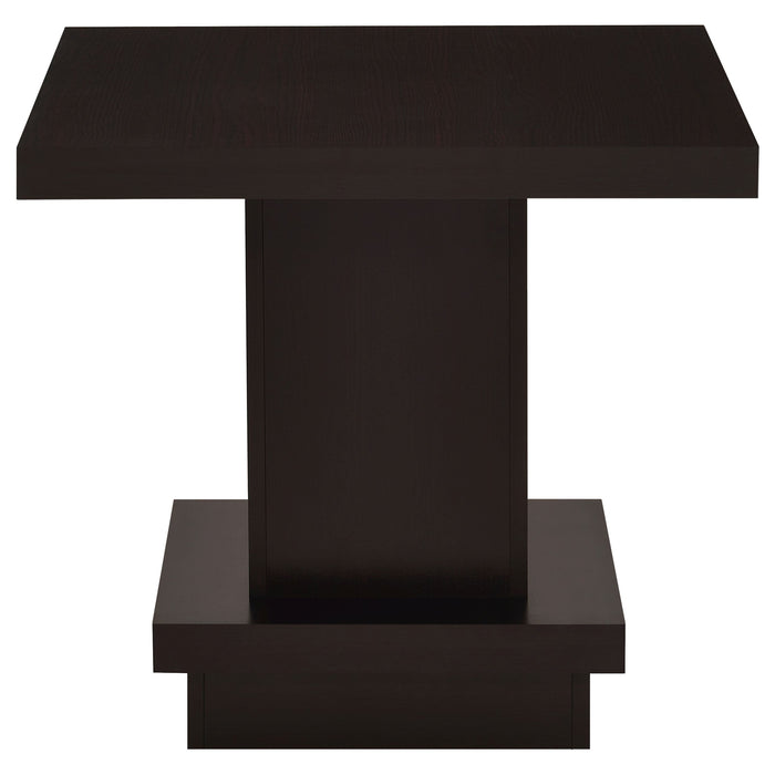 Coaster Reston Pedestal Square End Table Cappuccino Default Title