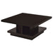 Coaster Reston Pedestal Square Coffee Table Cappuccino Default Title