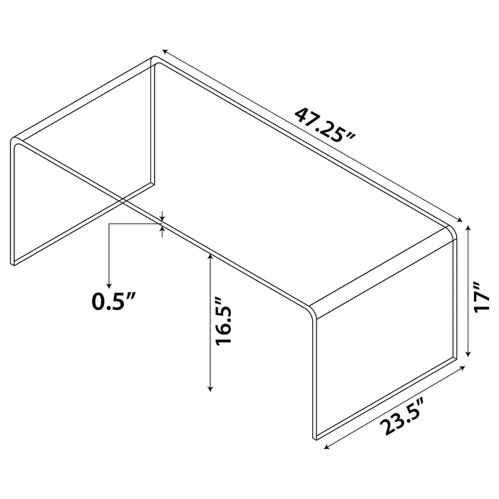 Coaster Ripley Rectangular Coffee Table Clear Default Title