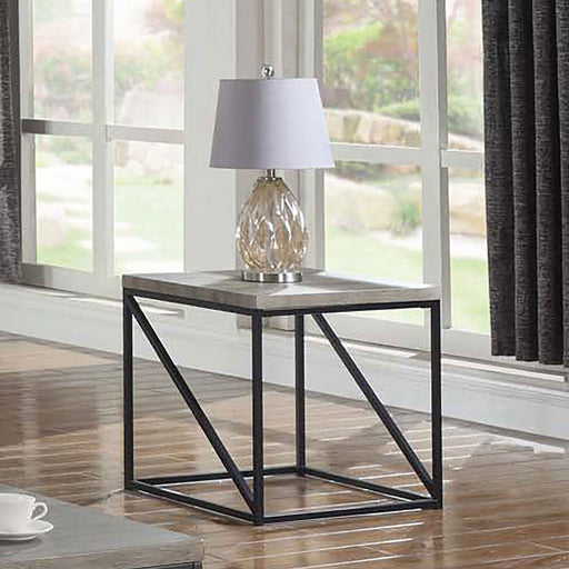 Coaster Birdie Square End Table Sonoma Grey Default Title