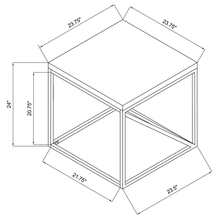 Coaster Birdie Square End Table Sonoma Grey Default Title