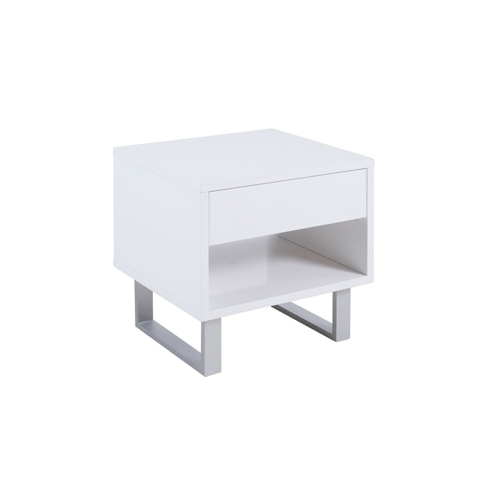 Coaster Atchison 1-drawer End Table High Glossy White Default Title