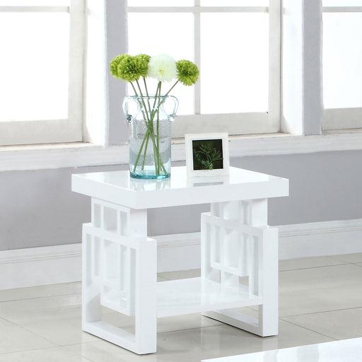 Coaster Schmitt Rectangular End Table High Glossy White Default Title