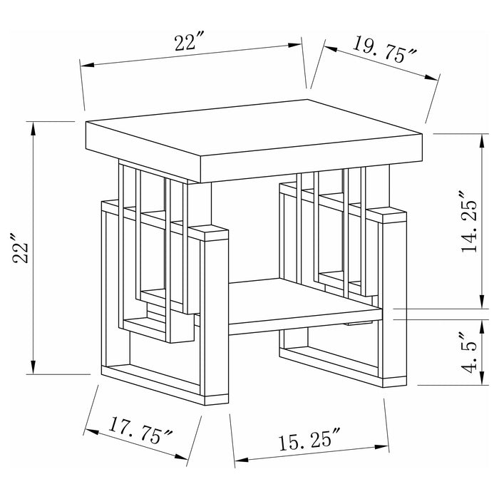 Coaster Schmitt Rectangular End Table High Glossy White Default Title