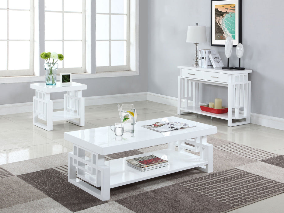 Coaster Schmitt Rectangular End Table High Glossy White Default Title