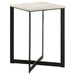 Coaster Tobin Square Marble Top End Table White and Black Default Title