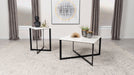 Coaster Tobin Square Marble Top End Table White and Black Default Title