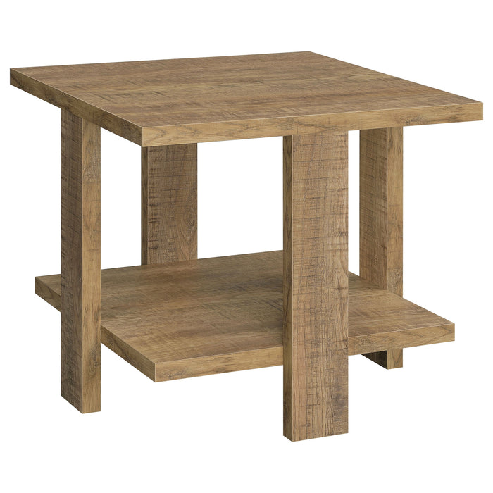 Coaster Dawn Square Engineered Wood End Table With Shelf Mango Default Title