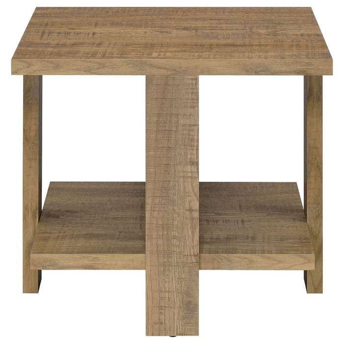 Coaster Dawn Square Engineered Wood End Table With Shelf Mango Default Title