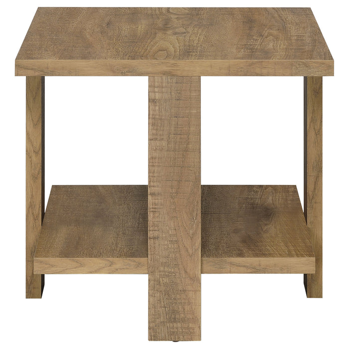 Coaster Dawn Square Engineered Wood End Table With Shelf Mango Default Title