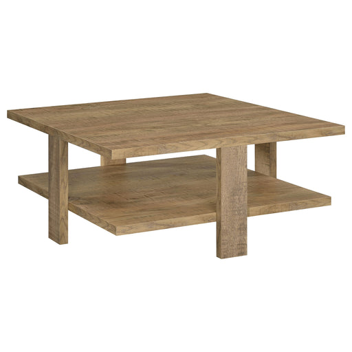 Coaster Dawn Square Engineered Wood Coffee Table With Shelf Mango Default Title