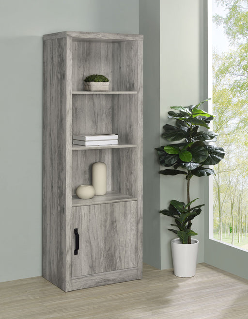 Coaster Burke 3-shelf Media Tower With Storage Cabinet Grey Driftwood Default Title