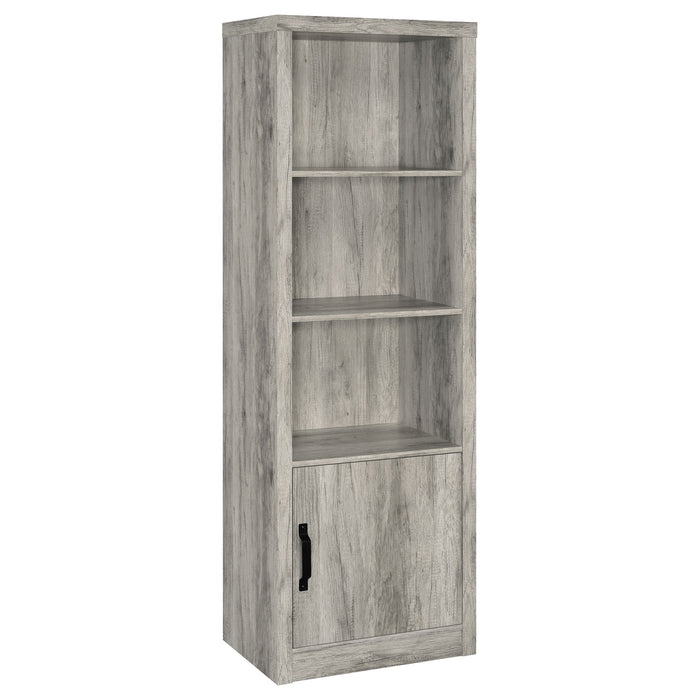 Coaster Burke 3-shelf Media Tower With Storage Cabinet Grey Driftwood Default Title