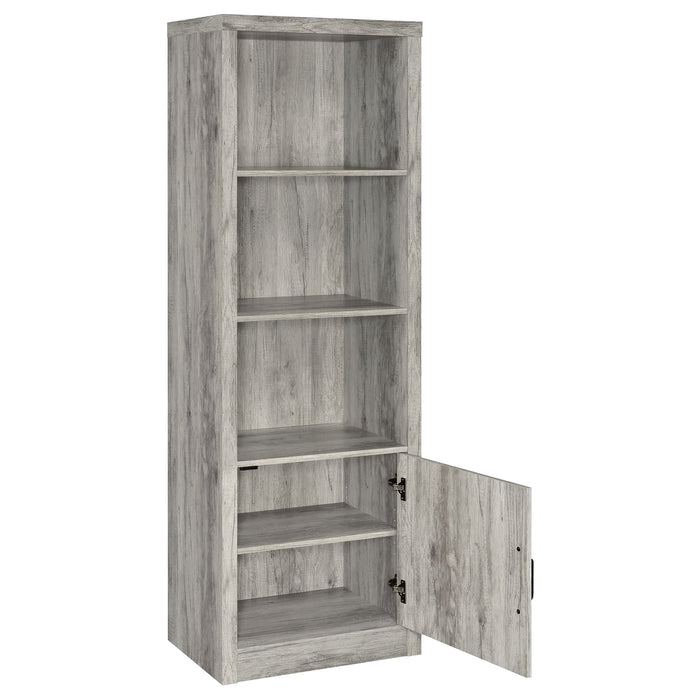 Coaster Burke 3-shelf Media Tower With Storage Cabinet Grey Driftwood Default Title