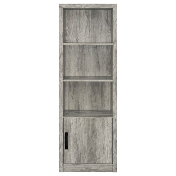 Coaster Burke 3-shelf Media Tower With Storage Cabinet Grey Driftwood Default Title