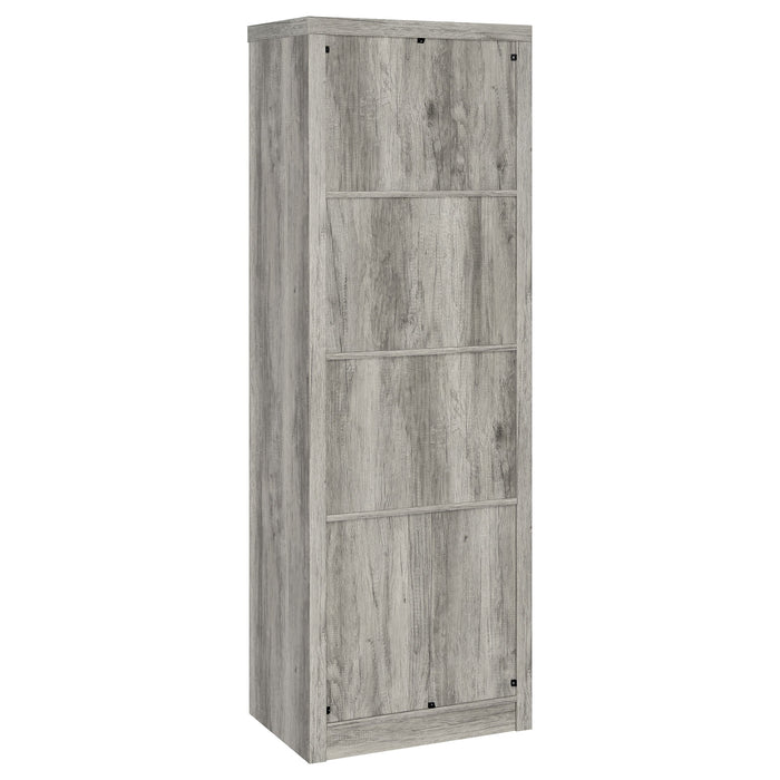 Coaster Burke 3-shelf Media Tower With Storage Cabinet Grey Driftwood Default Title