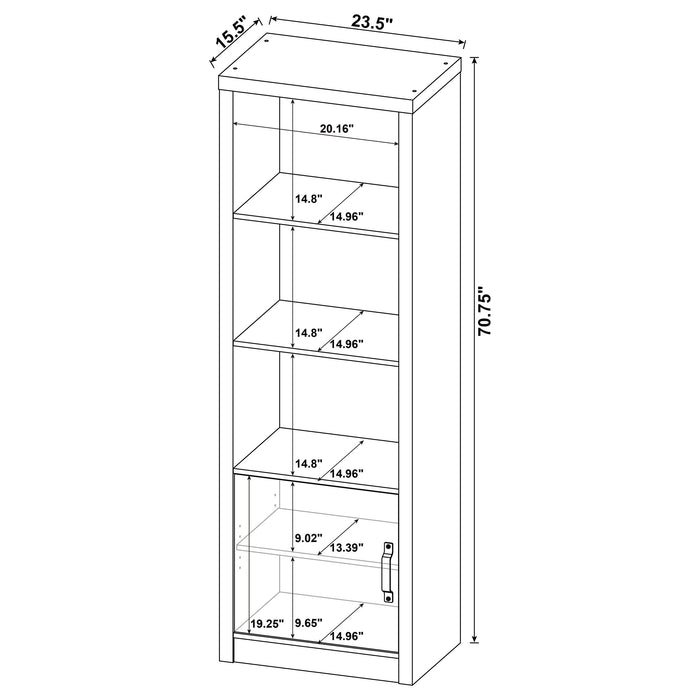 Coaster Burke 3-shelf Media Tower With Storage Cabinet Grey Driftwood Default Title