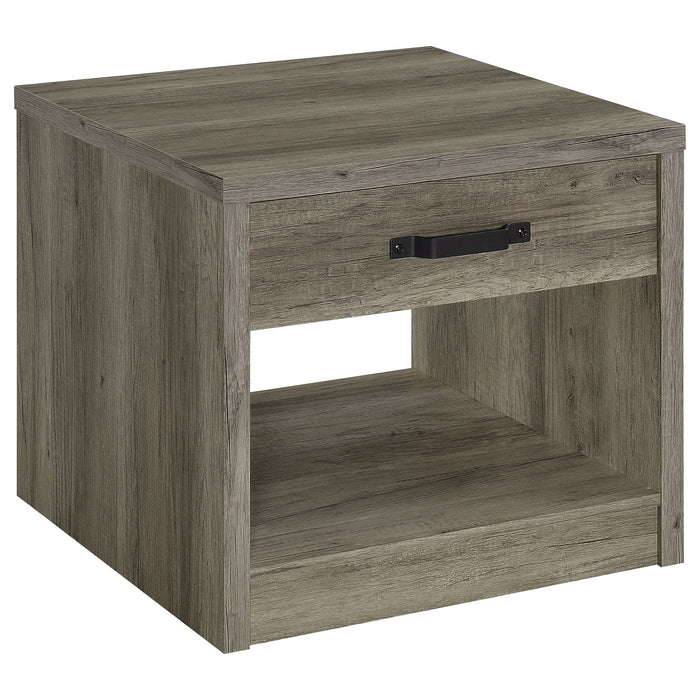 Coaster Felix 1-drawer Square Engineered Wood End Table Grey Driftwood Default Title