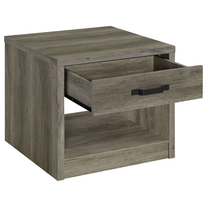 Coaster Felix 1-drawer Square Engineered Wood End Table Grey Driftwood Default Title