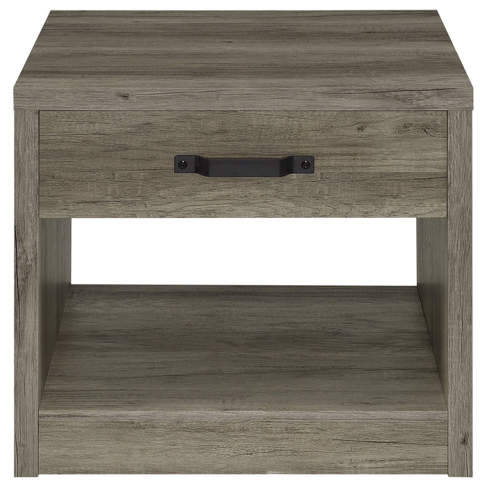 Coaster Felix 1-drawer Square Engineered Wood End Table Grey Driftwood Default Title