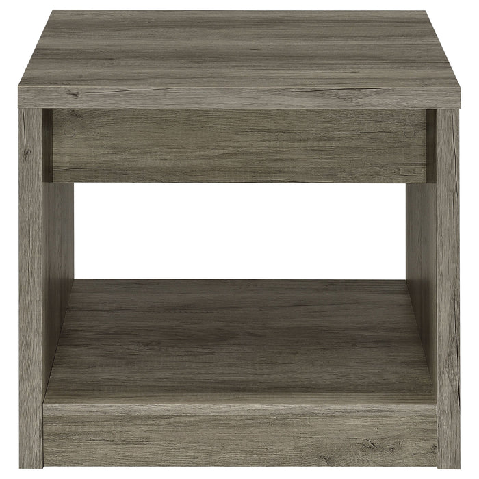 Coaster Felix 1-drawer Square Engineered Wood End Table Grey Driftwood Default Title