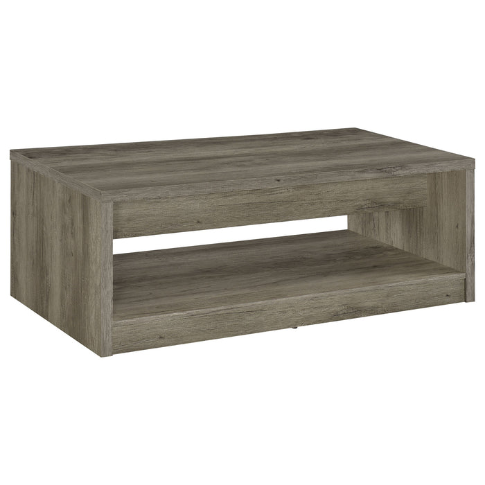 Coaster Felix 2-drawer Rectangular Engineered Wood Coffee Table Grey Driftwood Default Title