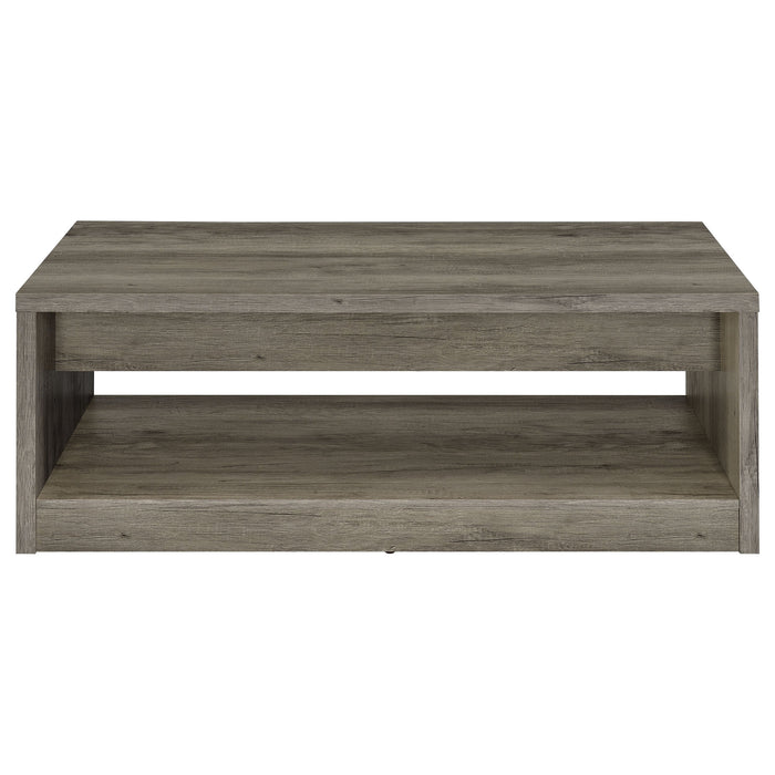 Coaster Felix 2-drawer Rectangular Engineered Wood Coffee Table Grey Driftwood Default Title