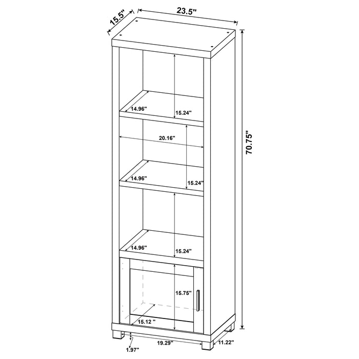 Coaster Sachin 3-shelf Media Tower With Storage Cabinet Dark Pine Default Title