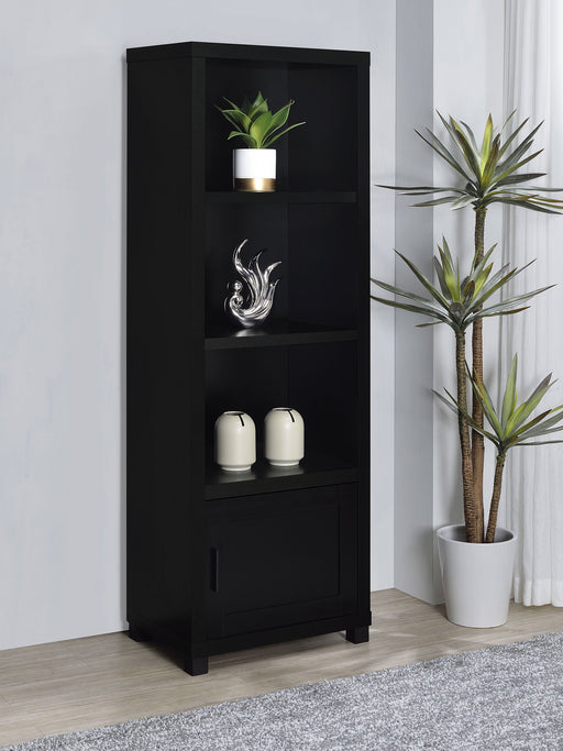 Coaster Jupiter 3-shelf Media Tower Bookcase with Storage Cabinet Black Default Title