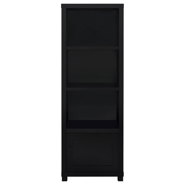 Coaster Jupiter 3-shelf Media Tower Bookcase with Storage Cabinet Black Default Title