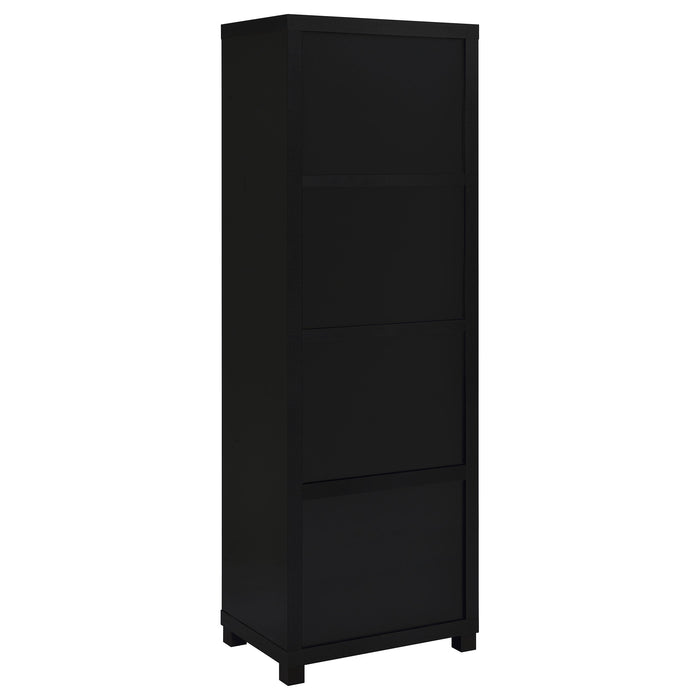 Coaster Jupiter 3-shelf Media Tower Bookcase with Storage Cabinet Black Default Title