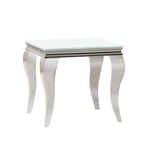 Coaster Carone Square End Table White and Chrome Default Title