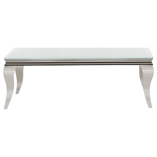 Coaster Carone Rectangle Coffee Table White and Chrome Default Title