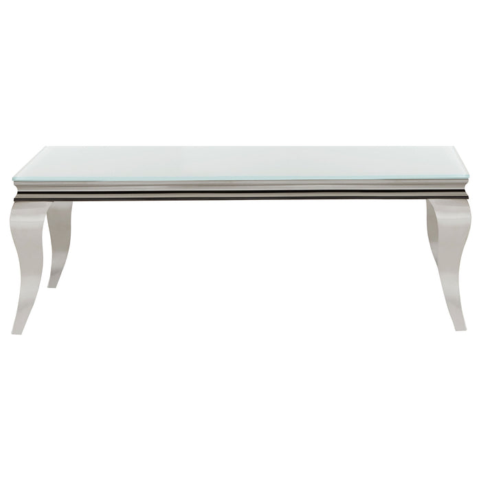 Coaster Carone Rectangle Coffee Table White and Chrome Default Title