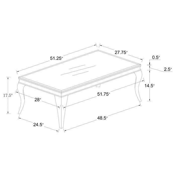 Coaster Carone Rectangle Coffee Table White and Chrome Default Title