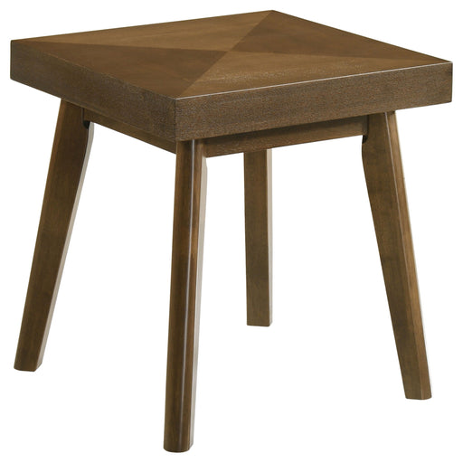 Coaster Westerly Square Wood End Table with Diamond Parquet Walnut Default Title