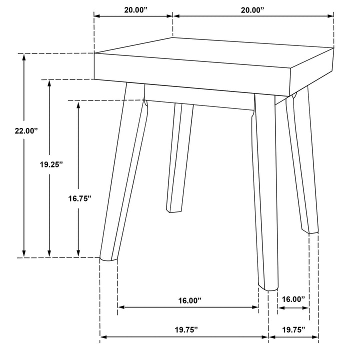 Coaster Westerly Square Wood End Table with Diamond Parquet Walnut Default Title