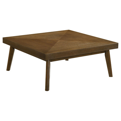 Coaster Westerly Square Wood Coffee Table with Diamond Parquet Walnut Default Title