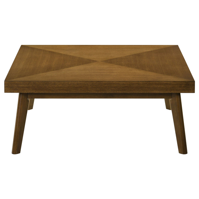 Coaster Westerly Square Wood Coffee Table with Diamond Parquet Walnut Default Title