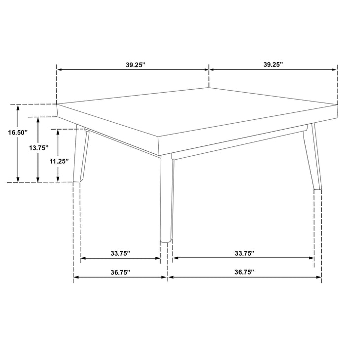 Coaster Westerly Square Wood Coffee Table with Diamond Parquet Walnut Default Title