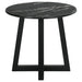 Coaster Skylark Round End Table with Marble-like Top Letizia and Light Oak Default Title