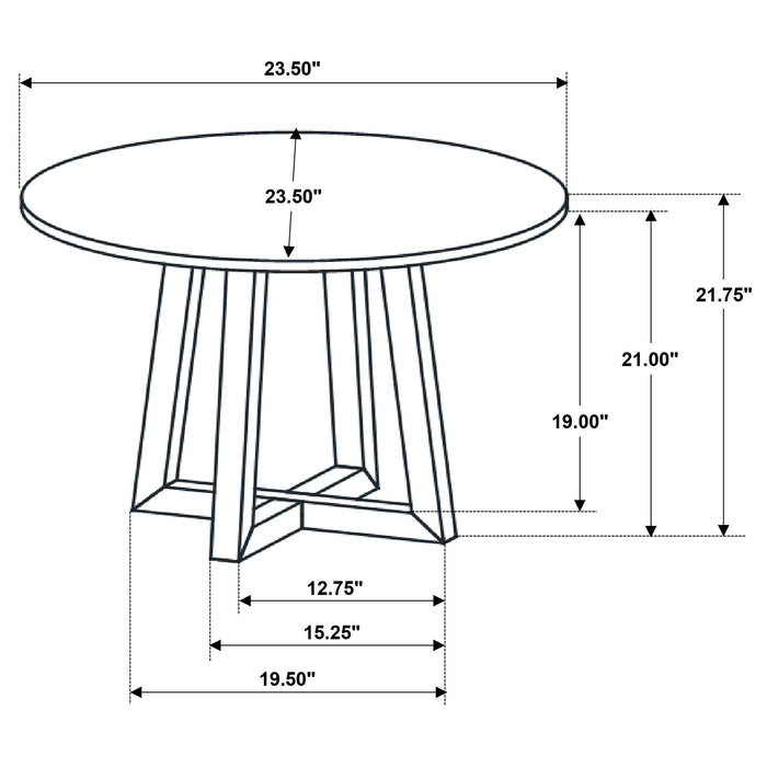 Coaster Skylark Round End Table with Marble-like Top Letizia and Light Oak Default Title