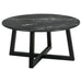 Coaster Skylark Round Coffee Table with Marble-like Top Letizia and Light Oak Default Title