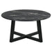 Coaster Skylark Round Coffee Table with Marble-like Top Letizia and Light Oak Default Title