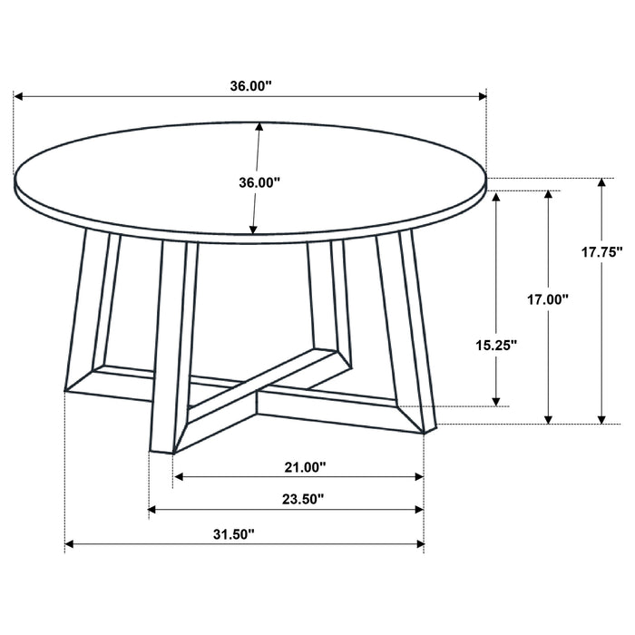 Coaster Skylark Round Coffee Table with Marble-like Top Letizia and Light Oak Default Title