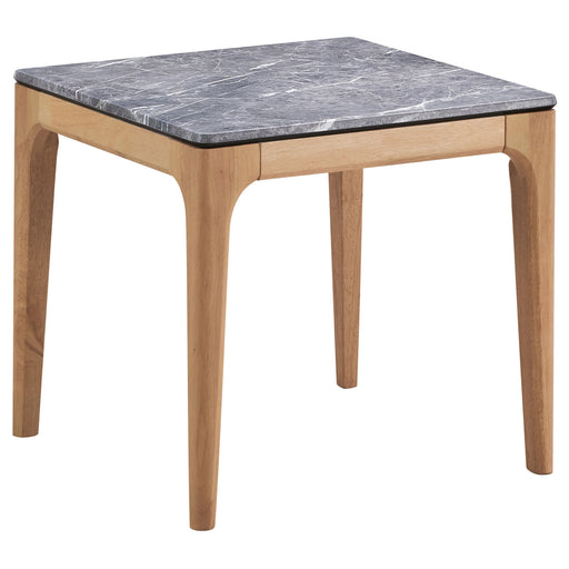 Coaster Polaris Rectangular End Table with Marble-like Top Teramo and Light Oak Default Title